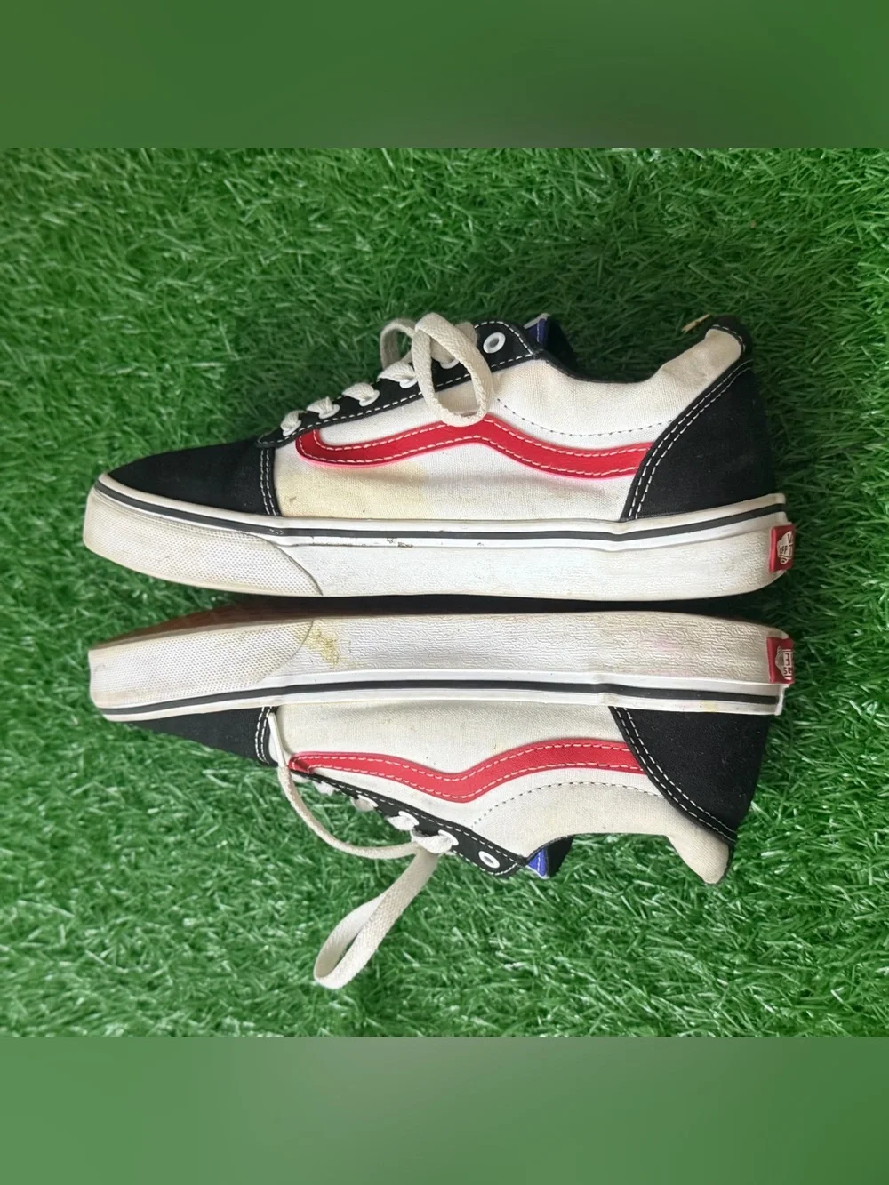 Vans Kids Low-Top Sneakers in Black, Red & Blue Size 5